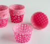 Форма бум. Маффин, розовый в бел.горох 5*4см 100шт