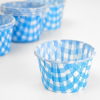 Форма бумажная Маффин голубая клетка 5*4см 100шт